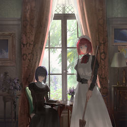 This is a pixiv picture whose title is 有栖＆翡翠.