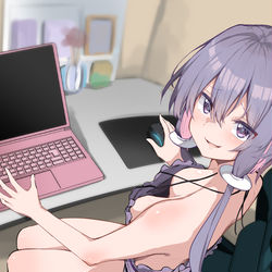 This is a pixiv picture whose title is 【Skeb】結月ゆかりチクチラ.