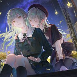 This is a pixiv picture whose title is 「BanG Dream! Ave Mujica」公式FA.