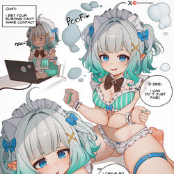 This is a pixiv picture whose title is Mint elbow challenge.