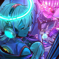 This is a pixiv picture whose title is 電気風呂.