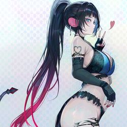 This is a pixiv picture whose title is Ponytail Jane Doe.