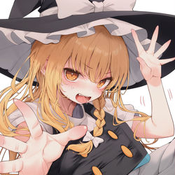 This is a pixiv picture whose title is 本隠し魔理沙.