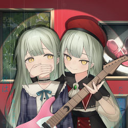 This is a pixiv picture whose title is 睦とモーティス.