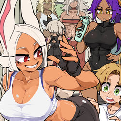 This is a pixiv picture whose title is お願い、マッスル.