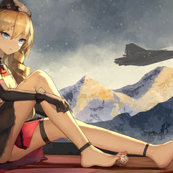 This is a pixiv picture whose title is Girl and Space Shuttle.
