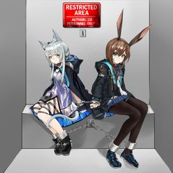 This is a pixiv picture whose title is 【明日方舟】迷迭香＆阿米娅.