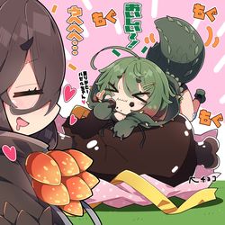 This is a pixiv picture whose title is イビルジョーちゃんとバゼルギウスちゃん。.