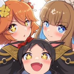This is a pixiv picture whose title is シイタケ三姉妹.