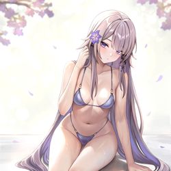 This is a pixiv picture whose title is The Herta - Poolside.