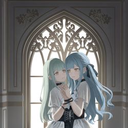 This is a pixiv picture whose title is 祥子 若叶睦双人图.