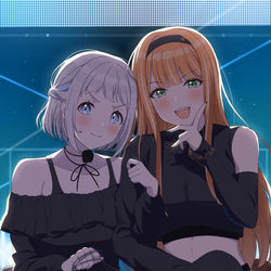 This is a pixiv picture whose title is 🖤🩵‪.