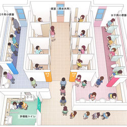 This is a pixiv picture whose title is 男女平等次世代トイレ.