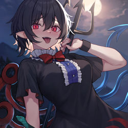This is a pixiv picture whose title is 獲物を見つけて嬉しそうなぬえちゃん.