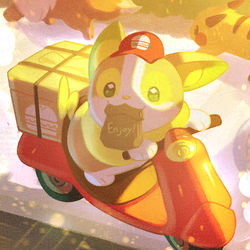 This is a pixiv picture whose title is “おいしい”をおとどけ.