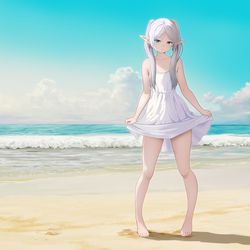 This is a pixiv picture whose title is 絵ハガキ風フリーレン.