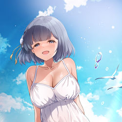 This is a pixiv picture whose title is 【402+】　「一緒におサボり気持ちいいですねー」.