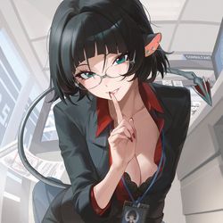 This is a pixiv picture whose title is Shh... You've seen too much.