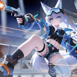 This is a pixiv picture whose title is 枪战.