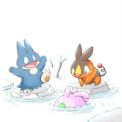 This is a pixiv picture whose title is 飛び石渡り.