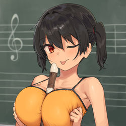 This is a pixiv picture whose title is ガキ巨乳⑦③.