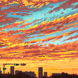 This is a pixiv picture whose title is 送你一场金色黄昏-Golden Sky.
