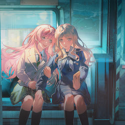 This is a pixiv picture whose title is 电车.