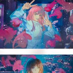 This is a pixiv picture whose title is 水族馆拍照.