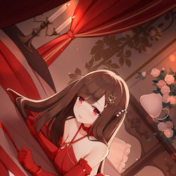 This is a pixiv picture whose title is [仕事絵]赤.