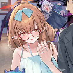 This is a pixiv picture whose title is 私と結婚しないとパンちゃんに食べられます♡.