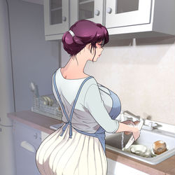 This is a pixiv picture whose title is 食器洗い.