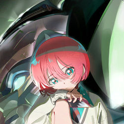 This is a pixiv picture whose title is HGジークアクスの襟の紫シール.