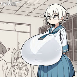 This is a pixiv picture whose title is 山下さんはデカい.