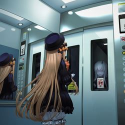 This is a pixiv picture whose title is 異世界エレベーターに乗ってしまったアビーちゃん🛗.