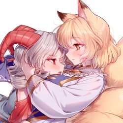 This is a pixiv picture whose title is 🦊🐏.