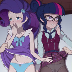 This is a pixiv picture whose title is Rarity and Sci-Twi.