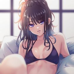 This is a pixiv picture whose title is 水着グラビア灯織.