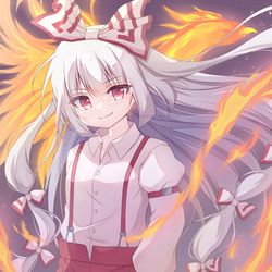 This is a pixiv picture whose title is 藤原妹紅(東方Project).