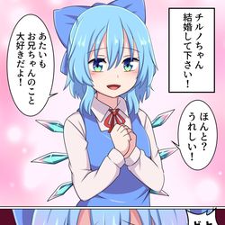This is a pixiv picture whose title is チルノちゃんに告白した！.