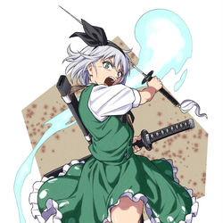 This is a pixiv picture whose title is 半人半霊の庭師.