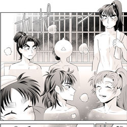 This is a pixiv picture whose title is 【忍たま】六年生 風呂まんが.