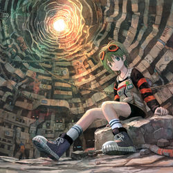 This is a pixiv picture whose title is 人喰いマンションと大家のメゾン.