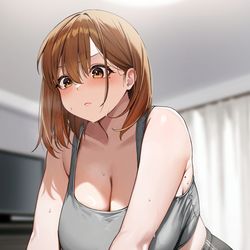 This is a pixiv picture whose title is OLちゃんエクササイズ中💪💦.