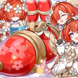 This is a pixiv picture whose title is 翁法三宝撸花炮.