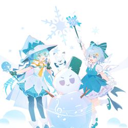This is a pixiv picture whose title is ミク & チルノ.
