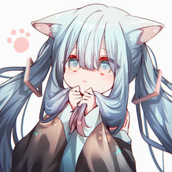 This is a pixiv picture whose title is 猫耳ミク.