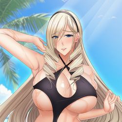 This is a pixiv picture whose title is スィーリア水着.