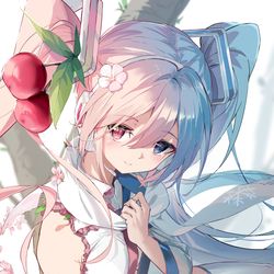 This is a pixiv picture whose title is 「春に咲く桜」.