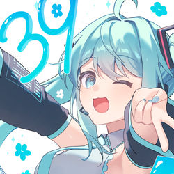 This is a pixiv picture whose title is ミクの日2025.