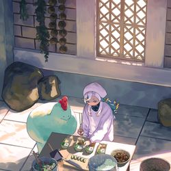 This is a pixiv picture whose title is 邪神の弁当屋さん.